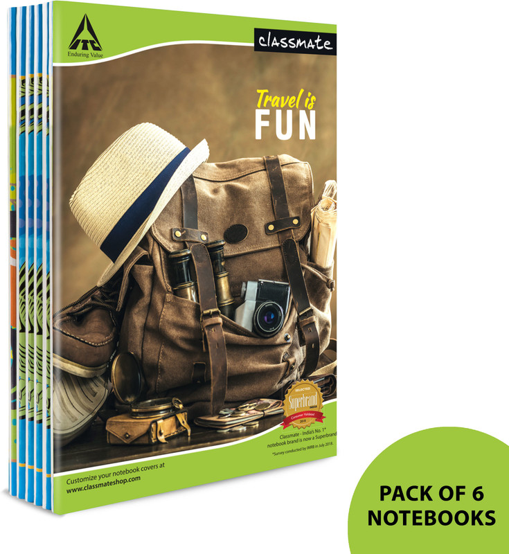 Classmate A4 Single Line Notebooks 172pg Multicolor 6-Pack