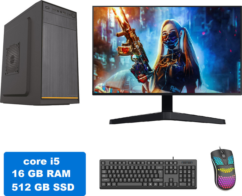 DZAB Intel Core i5 PC 16GB/512GB Win11 + 19″ Monitor