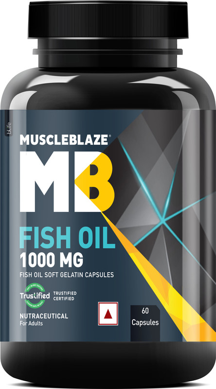 MuscleBlaze Omega-3 Fish Oil 1000mg (180 EPA, 120 DHA) 60 Caps