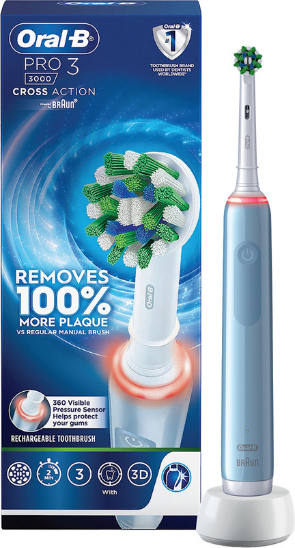 Oral-B Pro 3 3-Mode Pressure Sensor Toothbrush – Light Blue