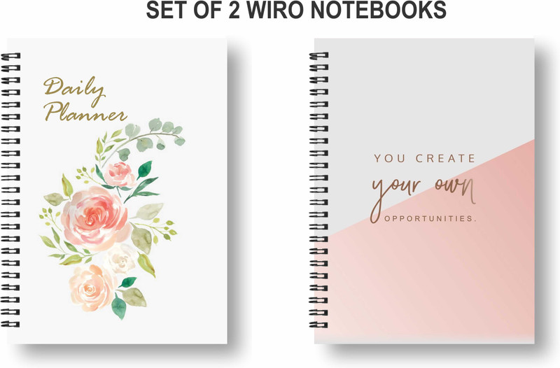 2-Pack Papco A5 Ruled Planners 144 Pages Pink Multicolor