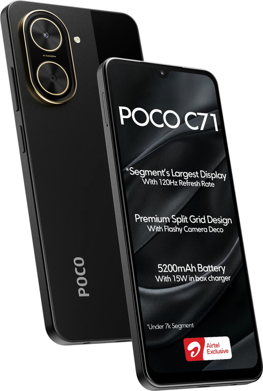 POCO C71 4GB/64GB Power Black – Airtel Locked