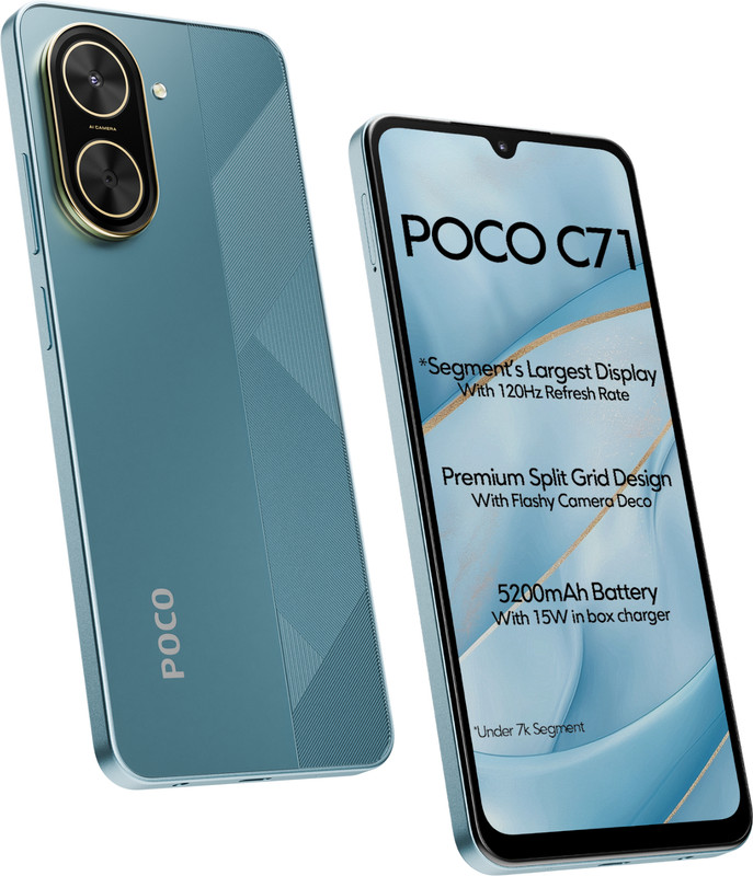 POCO C71 Smartphone — 6GB RAM, 128GB Storage, Cool Blue