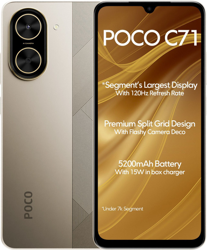POCO C71 Desert Gold – 4GB RAM, 64GB Storage