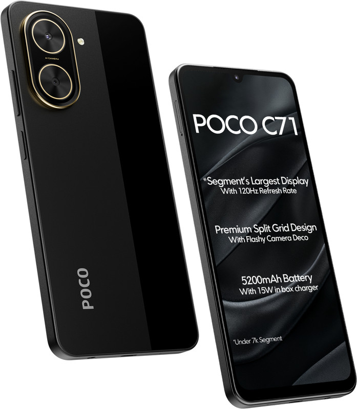 POCO C71 4GB/64GB – Power Black Smartphone