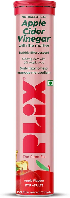 Plix ACV Fizz Tablets w/ Mother, B6 & B12 Weight Loss (15)