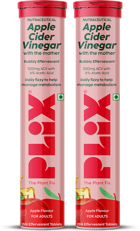 Plix Weight Loss ACV Effervescent Tablets w/ Mother, B6 & B12